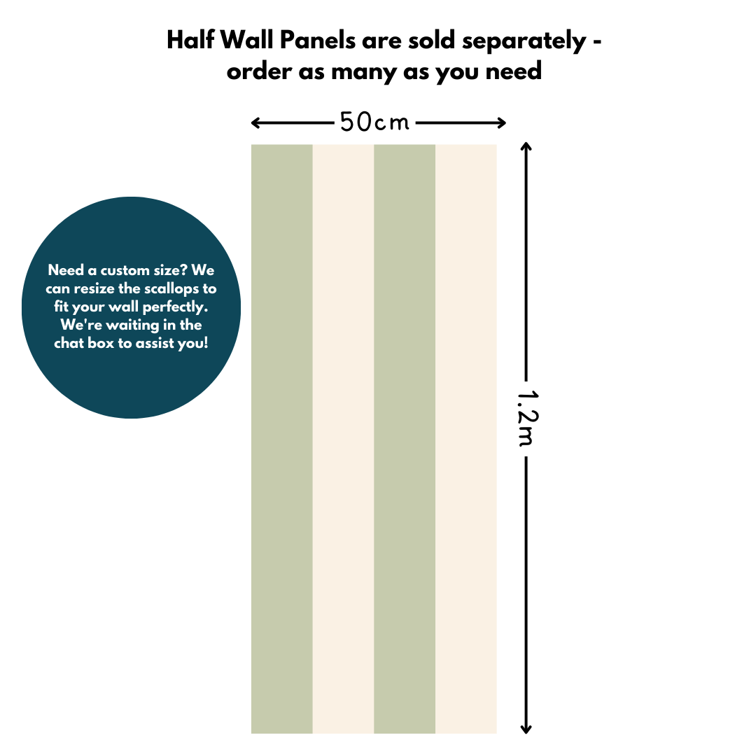 Half Wall Panels - Wide Stripe