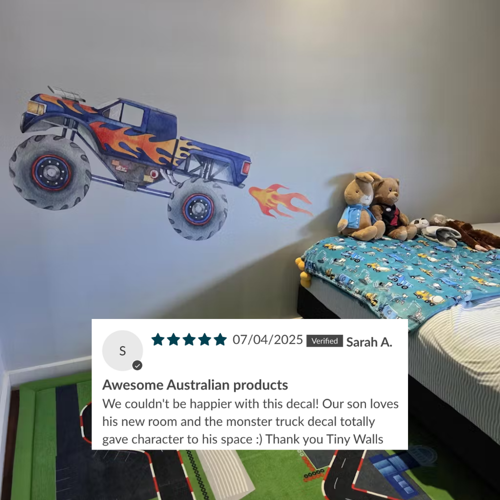 Jumbo Blue Monster Truck Wall Decal