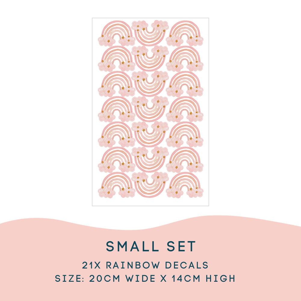 Rainbow Dreams Pink Mini Wall Decals