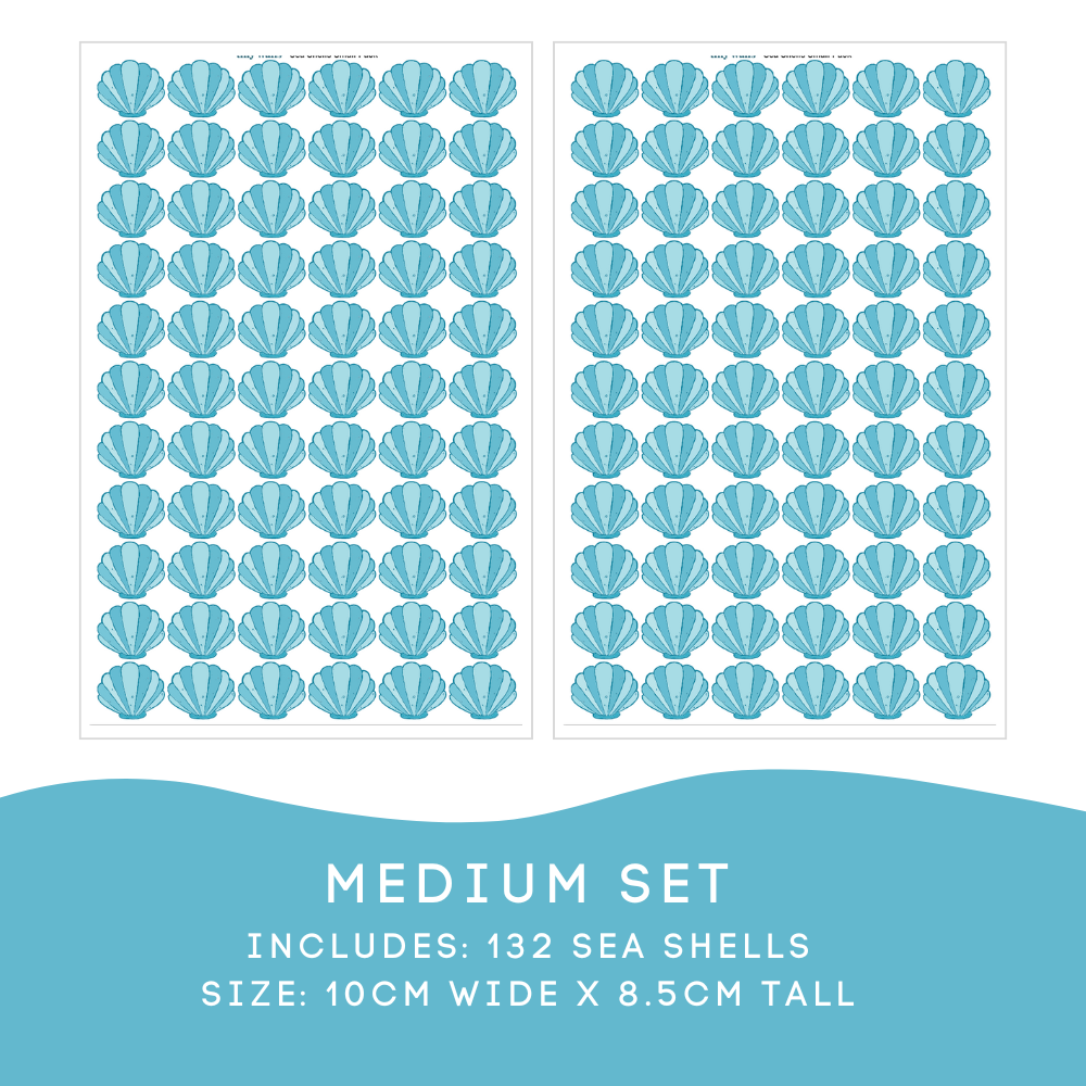 Blue Sea Shell Wall Decals