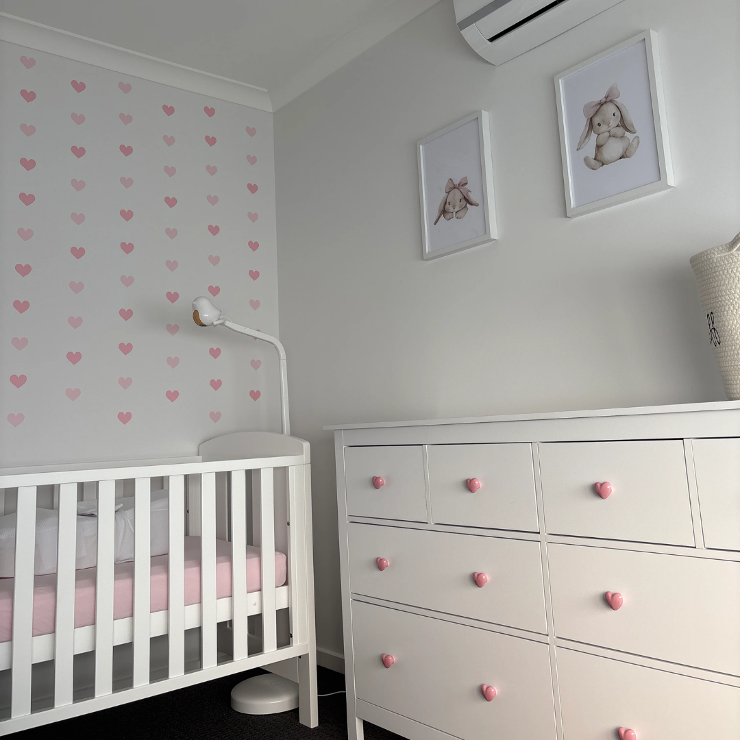 Pink Mini Hearts 180pcs Wall Decals