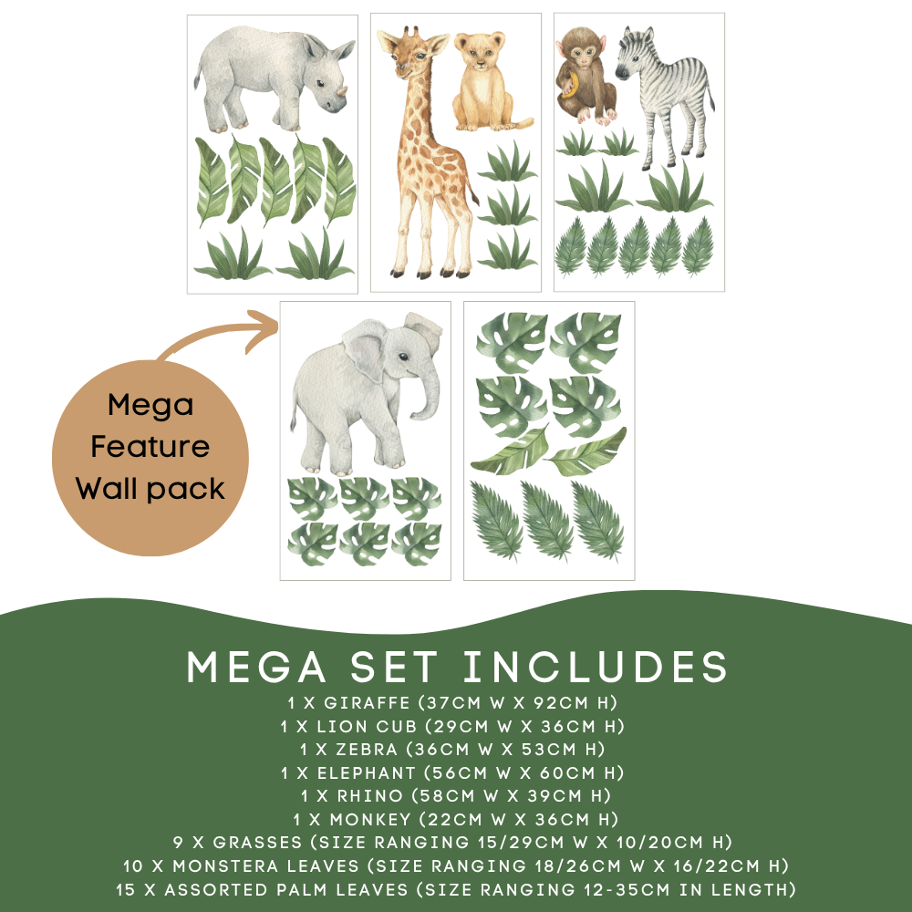 Baby Safari Animal Nursery Wall Decals