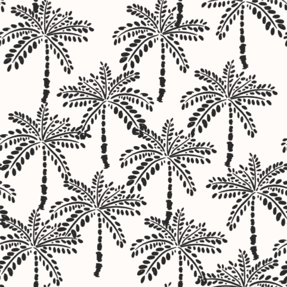 Paradise Palms Black Tropical Beach House Coastal Wall Mural Tiny Walls