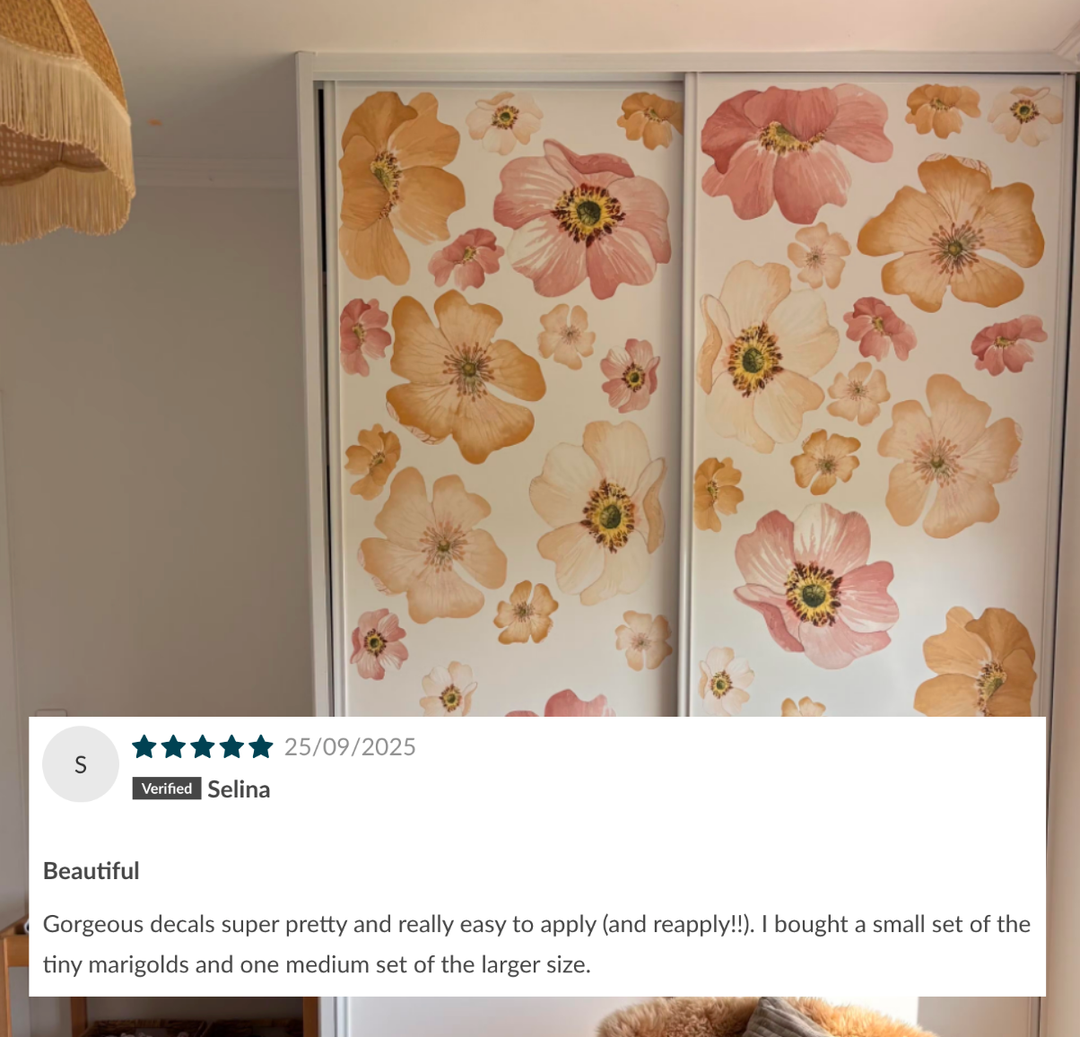 Marigold Mini Floral Wall Decals