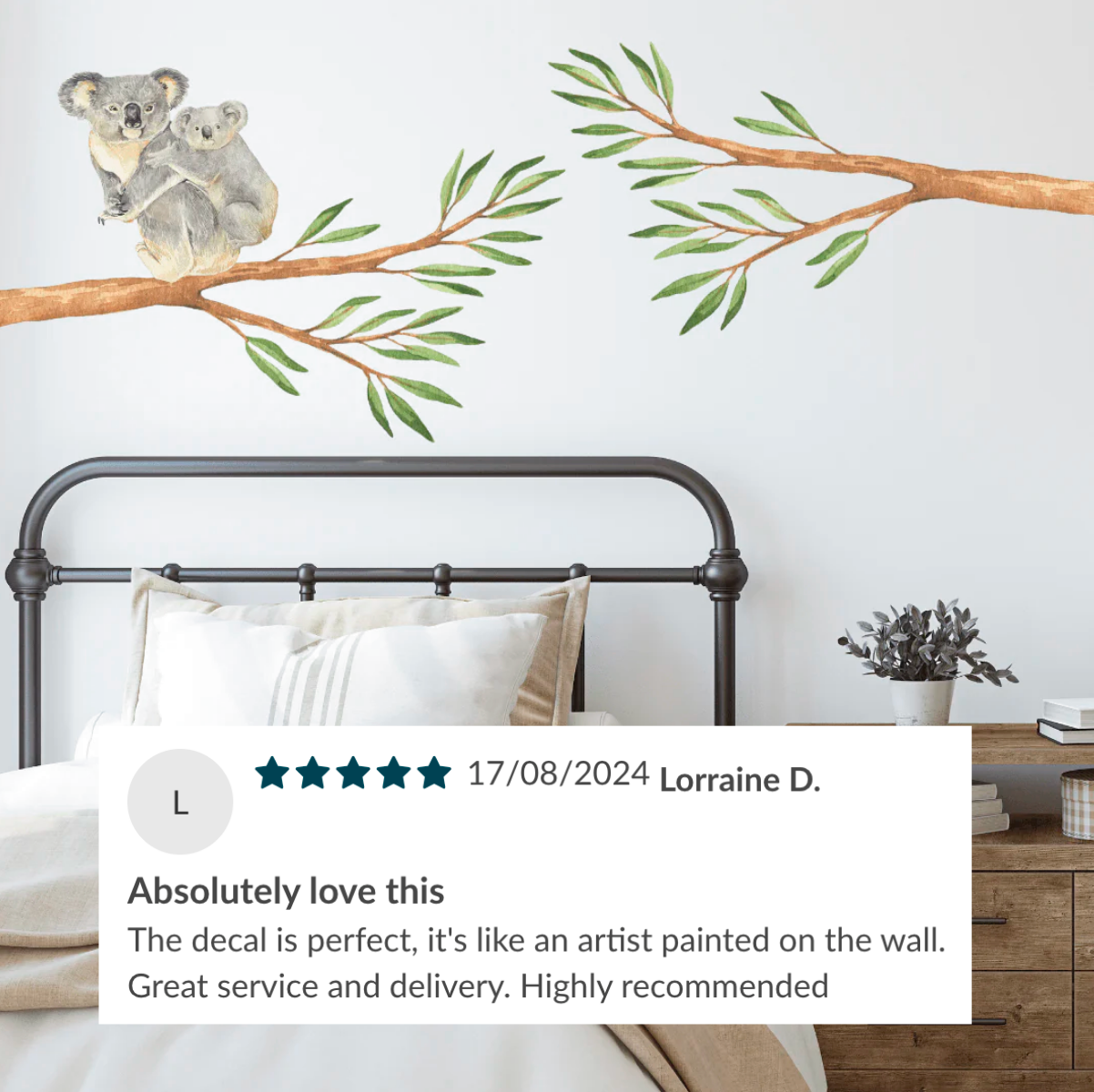 Australian Gum Tree Branch & Koalas Wall Decals