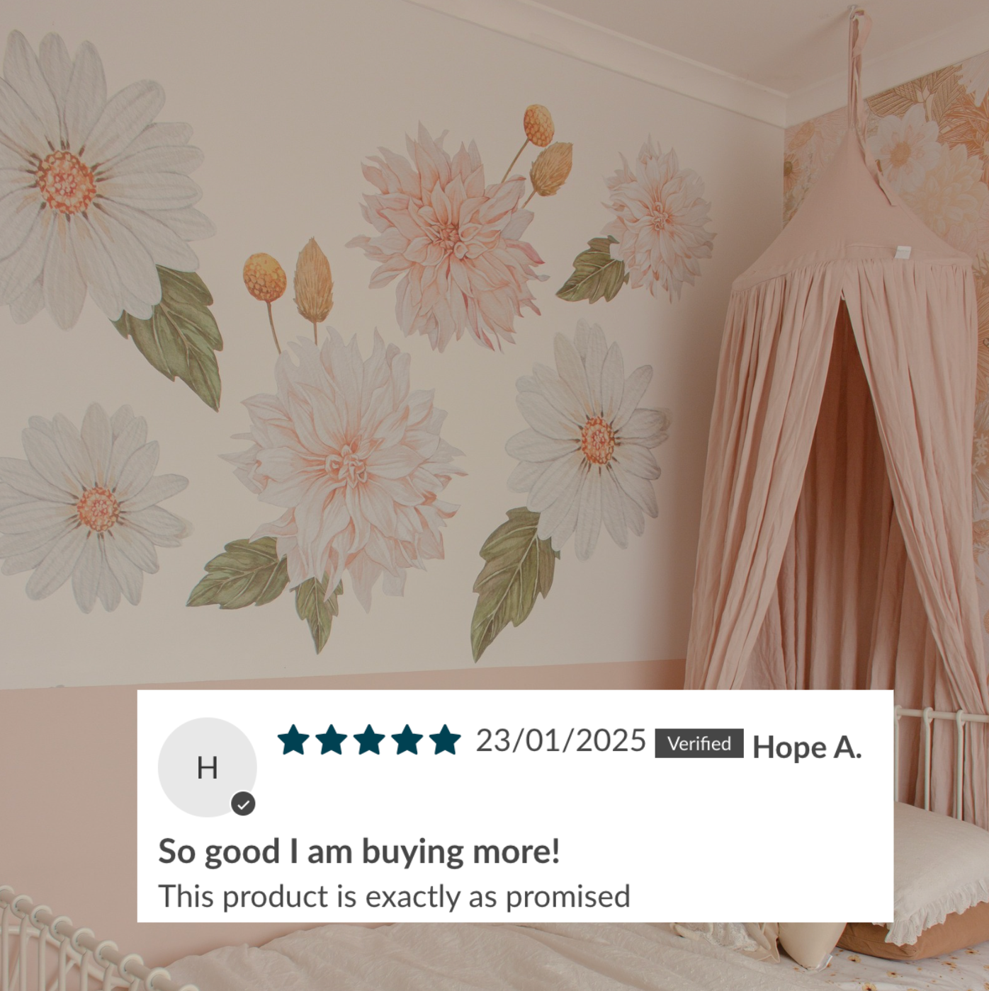 Dahlias and Daisies Wall Decals