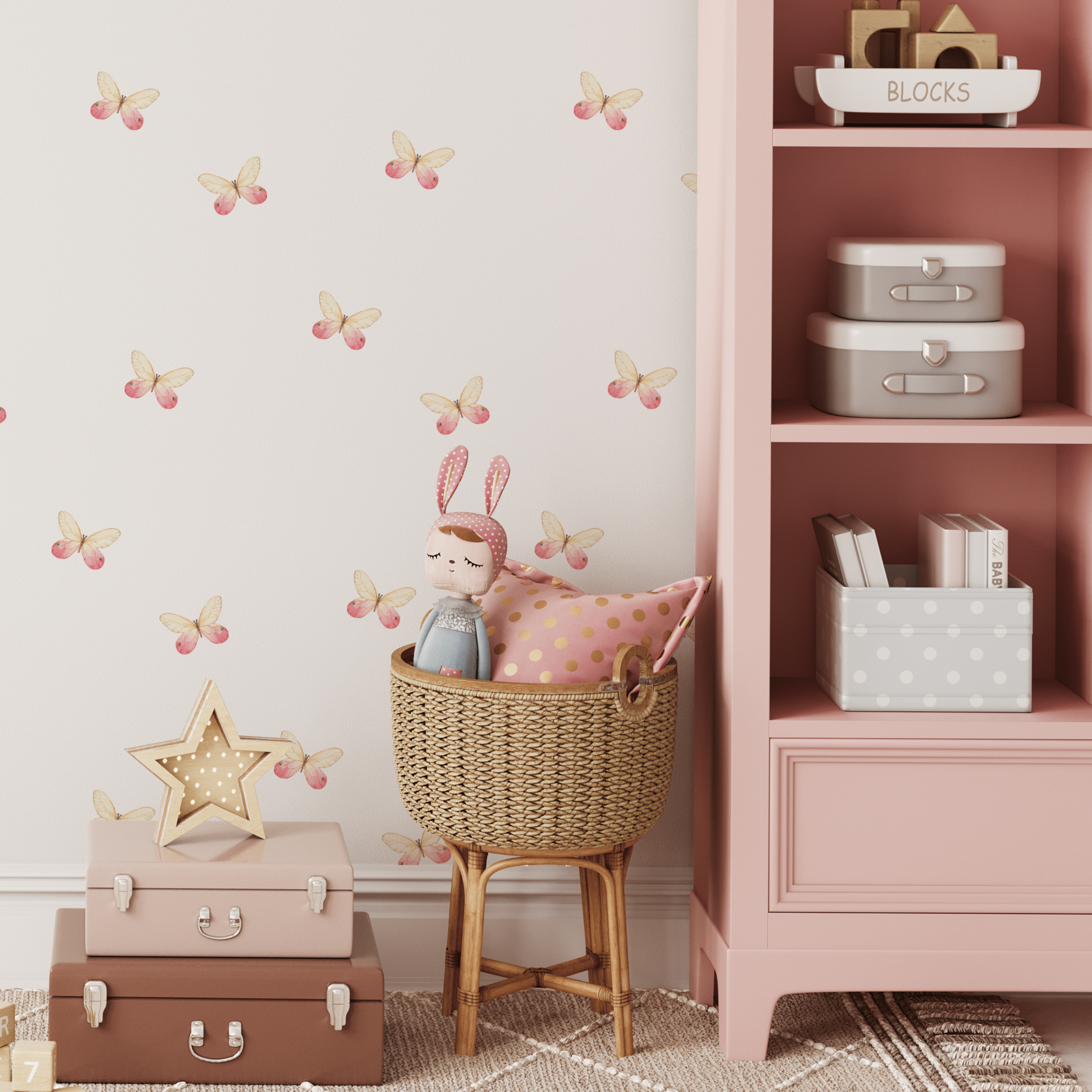 Pink Butterfly Wall Decals