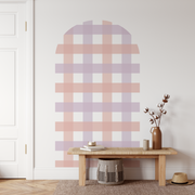 Pink/Purple Jumbo Gingham Check Arch Decal