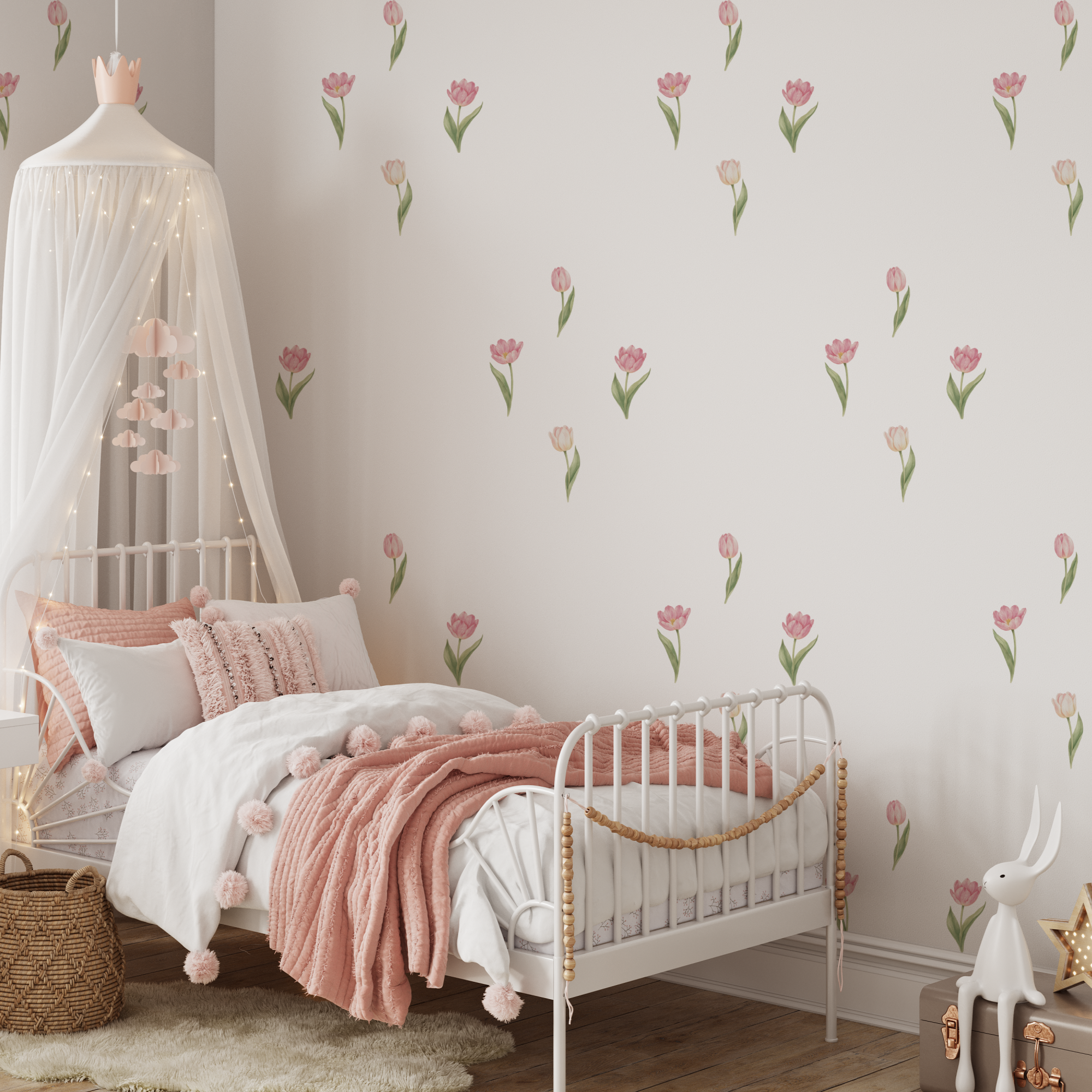 Pink Tulip Wall Decals