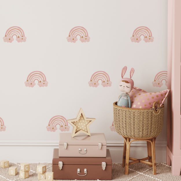 Rainbow Dreams Pink Mini Wall Decals