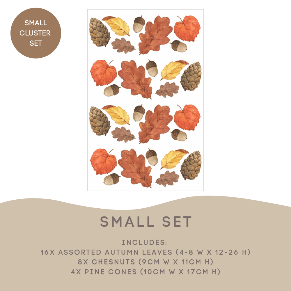 Autumn Leaf & Pine Cone Wall Decals