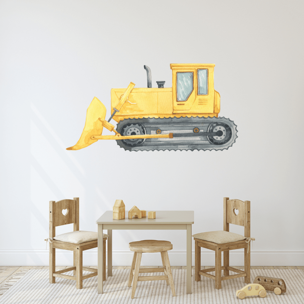 Jumbo Yellow Dozer Wall Decals