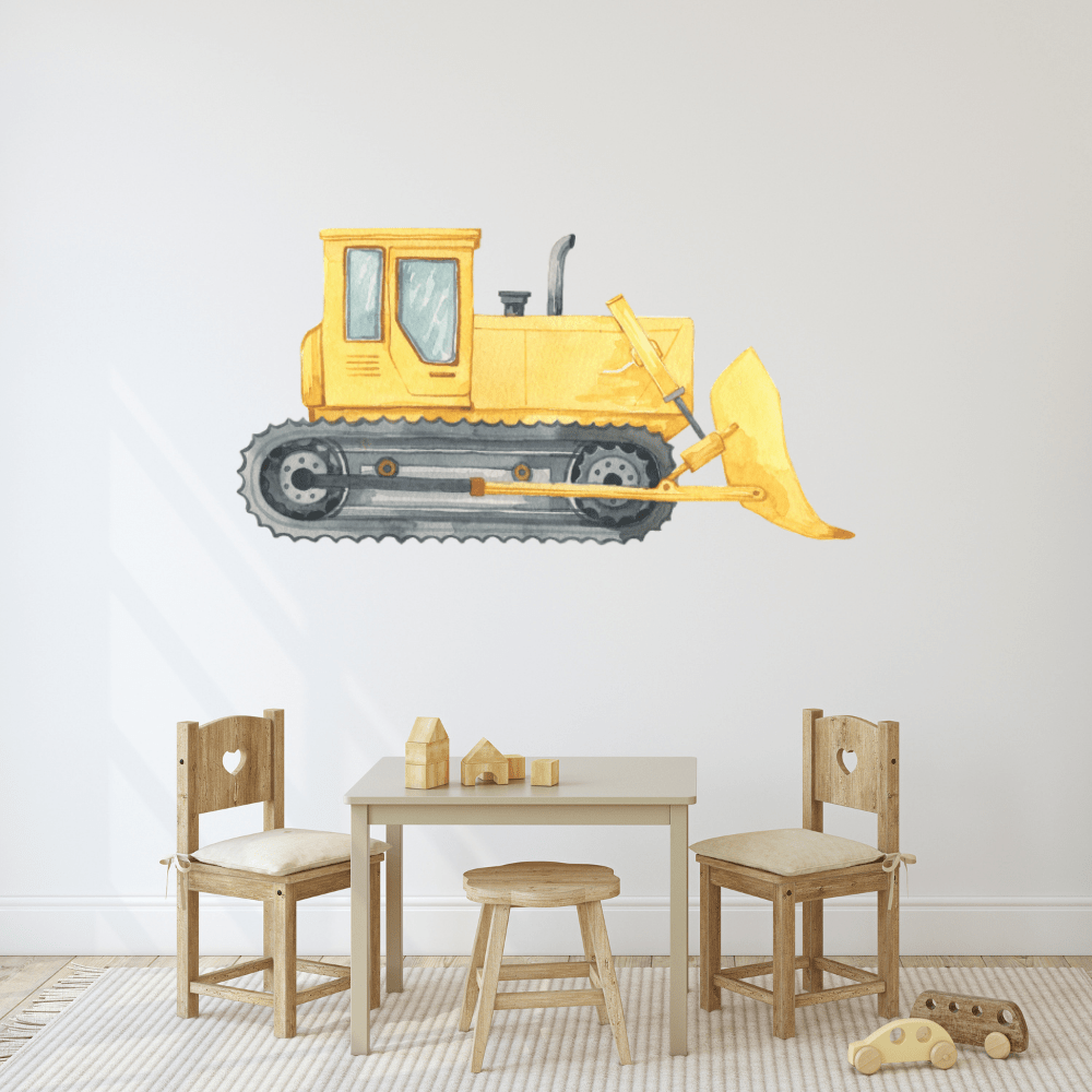 Jumbo Yellow Dozer Wall Decals