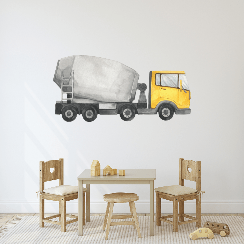 Concrete Mixer Truck Wall Decals