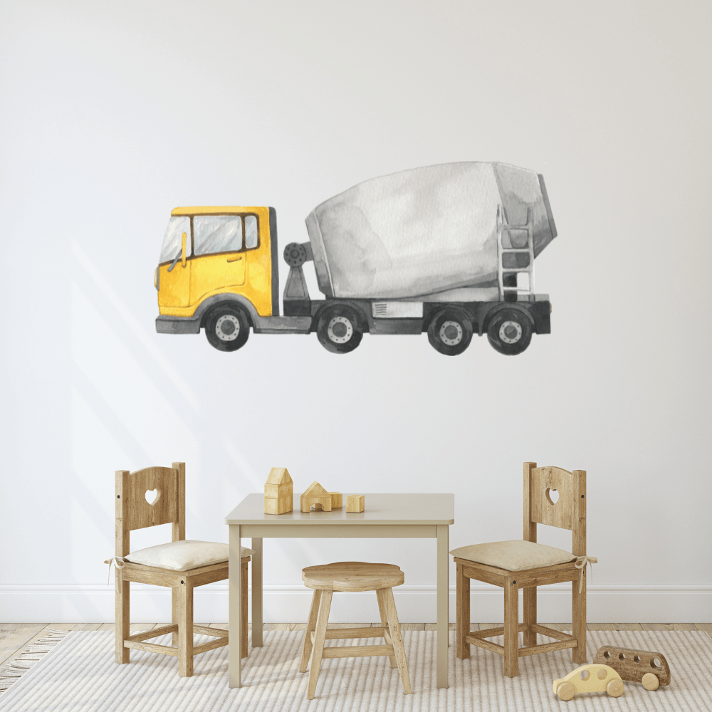 Concrete Mixer Truck Wall Decals