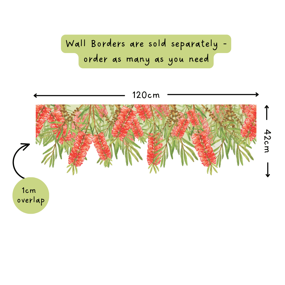 Red Bottlebrush Wall Trim Decals