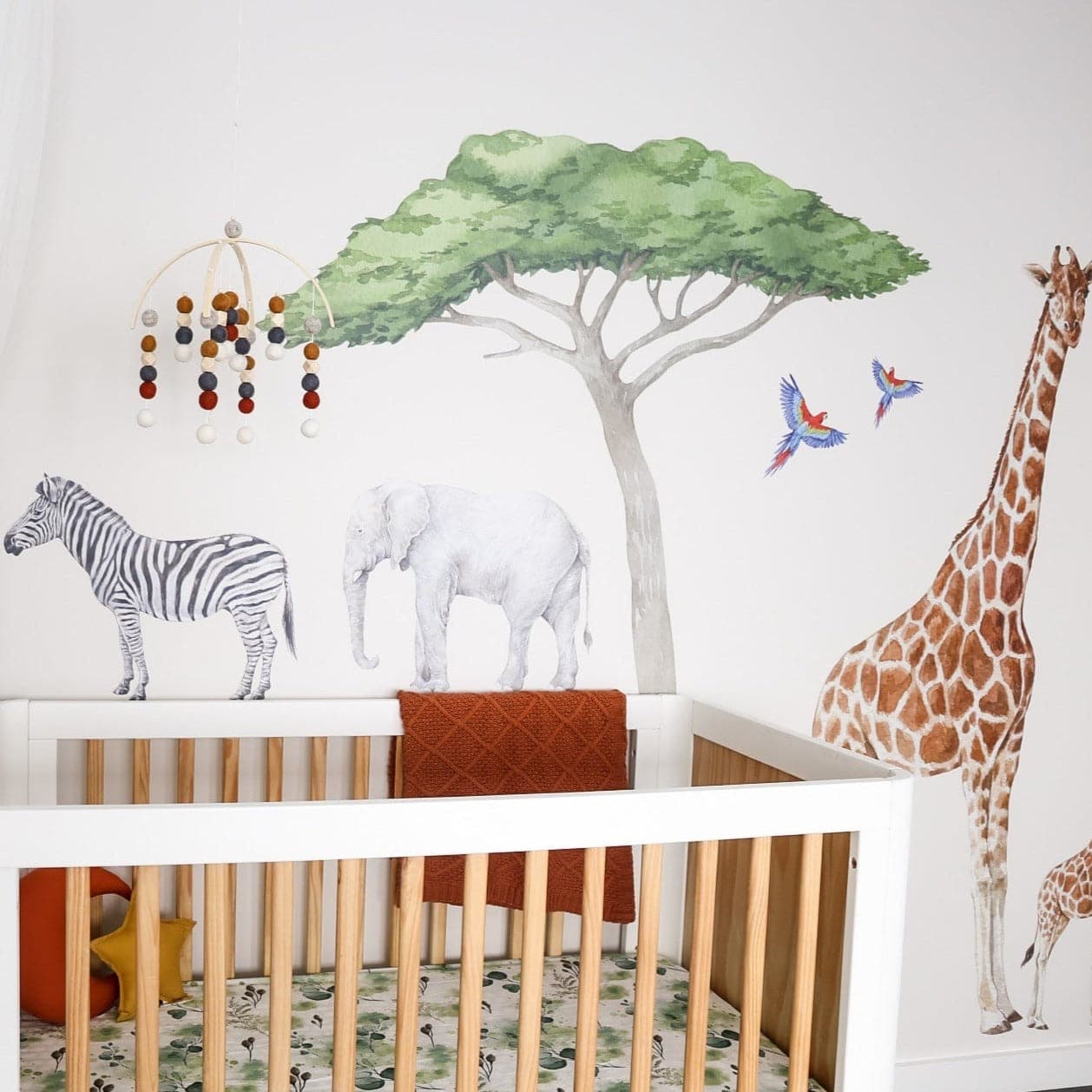 Safari Animals + Acacia Tree Wall Decal Bundles
