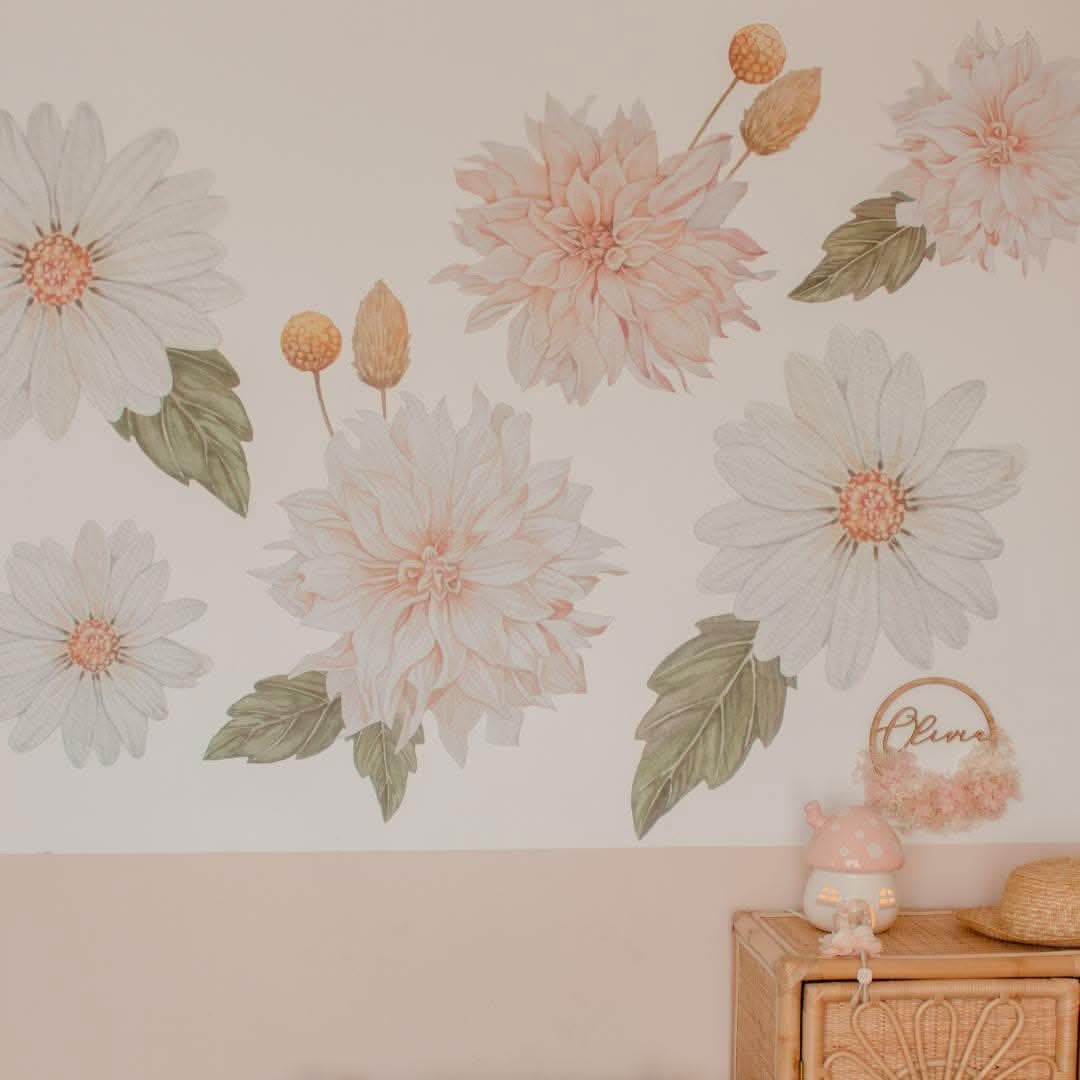 Dahlias and Daisies Wall Decals