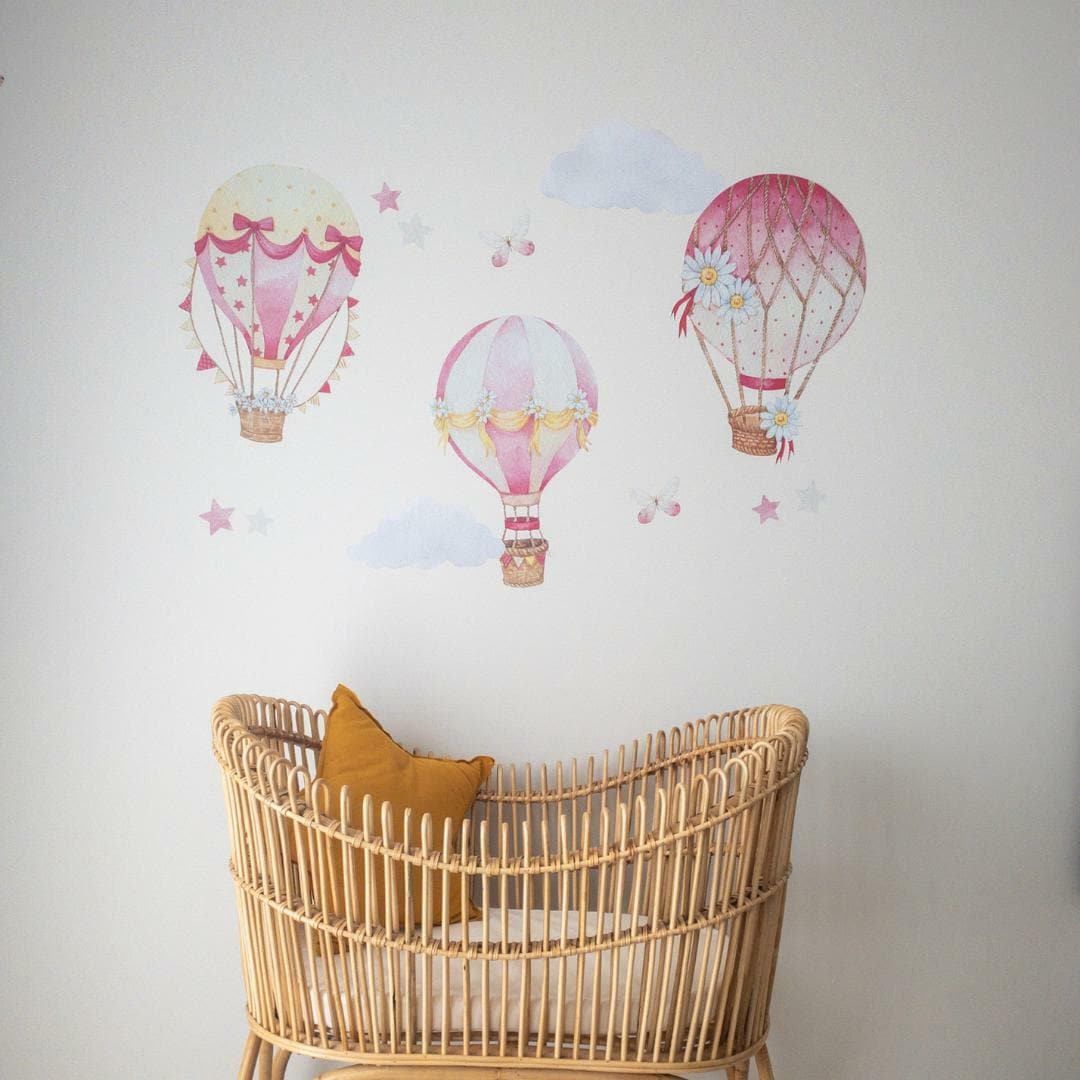 Floral Hot Air Balloon Wall Decals