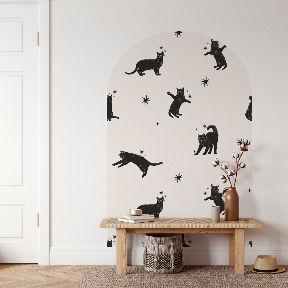 Disco Cats Halloween Arch Decal
