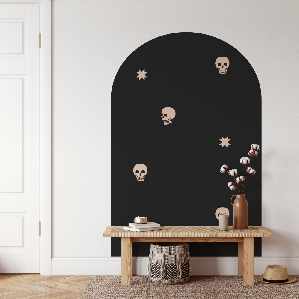 Black Skulls Halloween Arch Decal