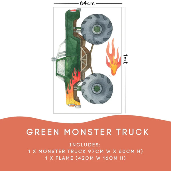 Jumbo Green Monster Truck Decal
