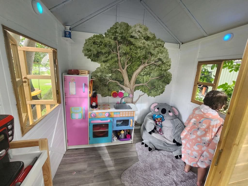 Customer photo of a tree decal inside a play cubby house