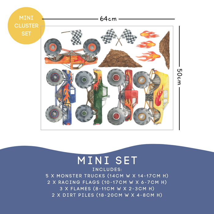 Mini Accent — Monster Truck Wall Decals