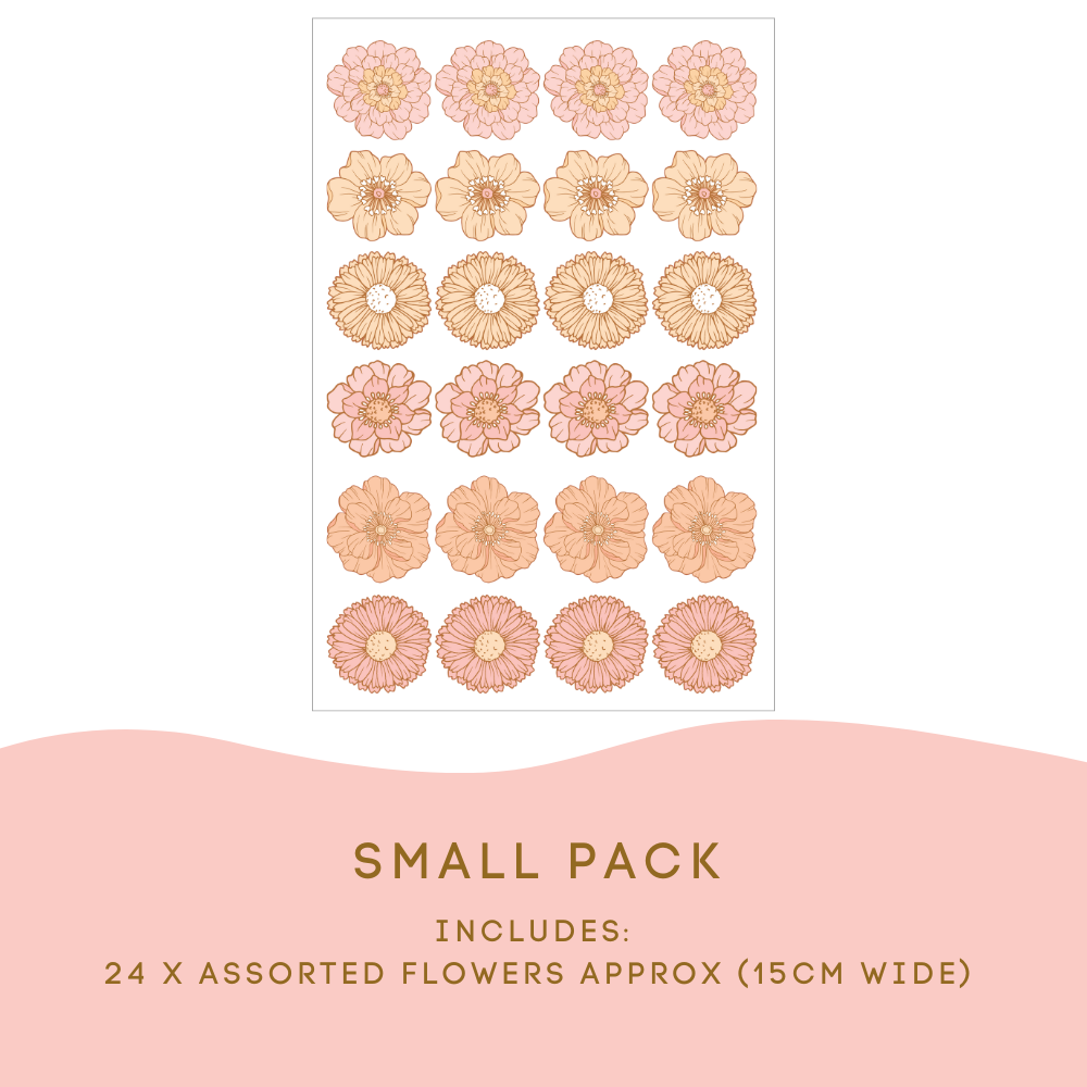 Mini Allie Boho Floral Wall Decals