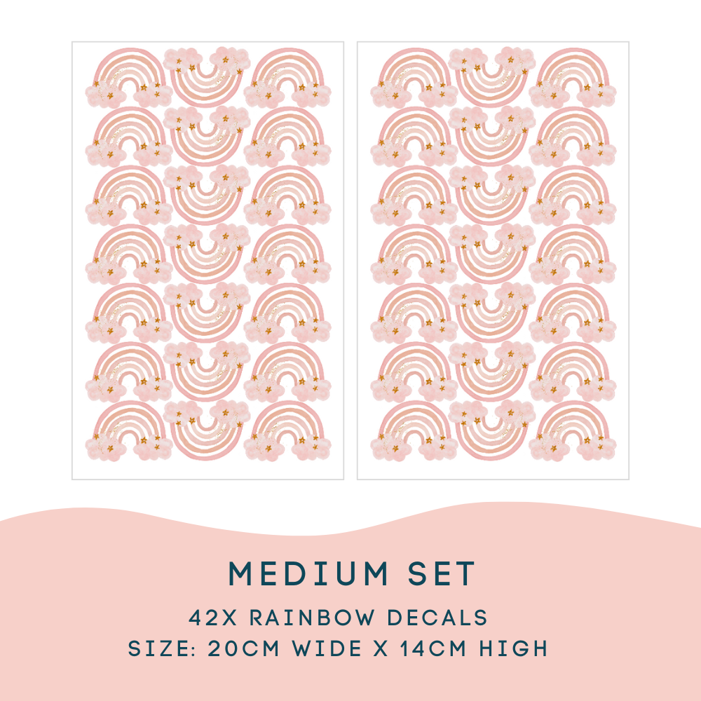 Rainbow Dreams Pink Mini Wall Decals