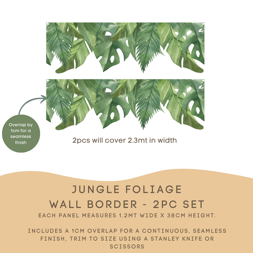 Safari Jungle Leaf Foliage Wall Border Decals