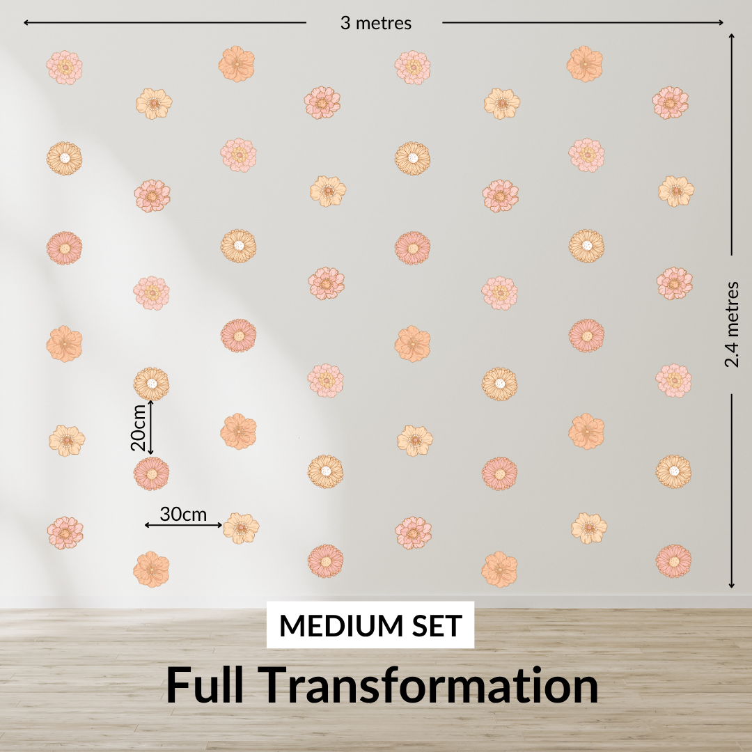 Mini Allie Medium Set coverage guide: full coverage across a 3m by 2.4m wall