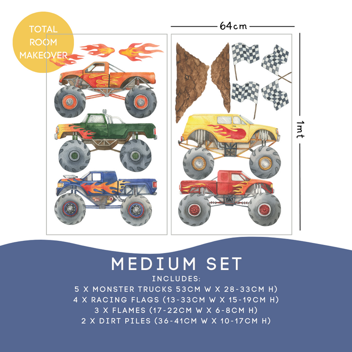 Feature Wall — Monster Truck Wall Decals