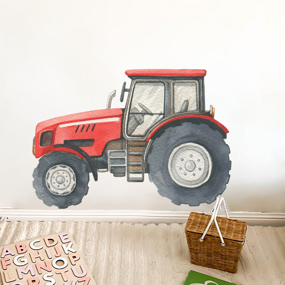 Red Tractor Wall Decal