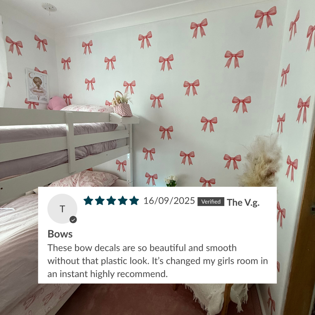 Pink Bow Wall Decals