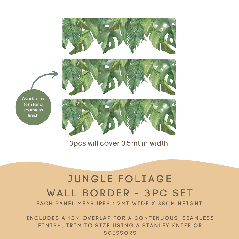 Safari Jungle Leaf Foliage Wall Border Decals