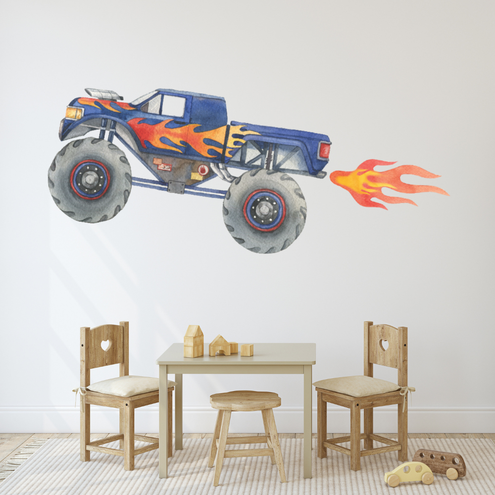 Jumbo Blue Monster Truck Wall Decal