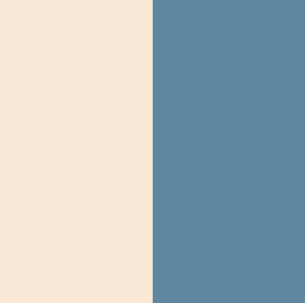 A simple vertical color split with a warm cream/beige block on the left and a muted medium blue block on the right.
