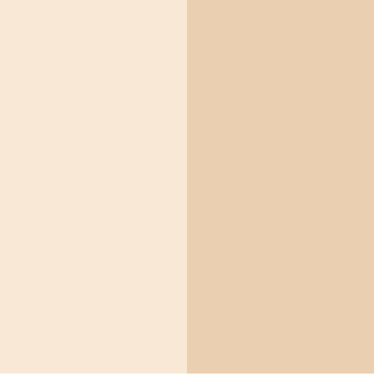 A simple vertical color swatch split into two warm light tones: a very pale cream on the left and a soft beige on the right.
