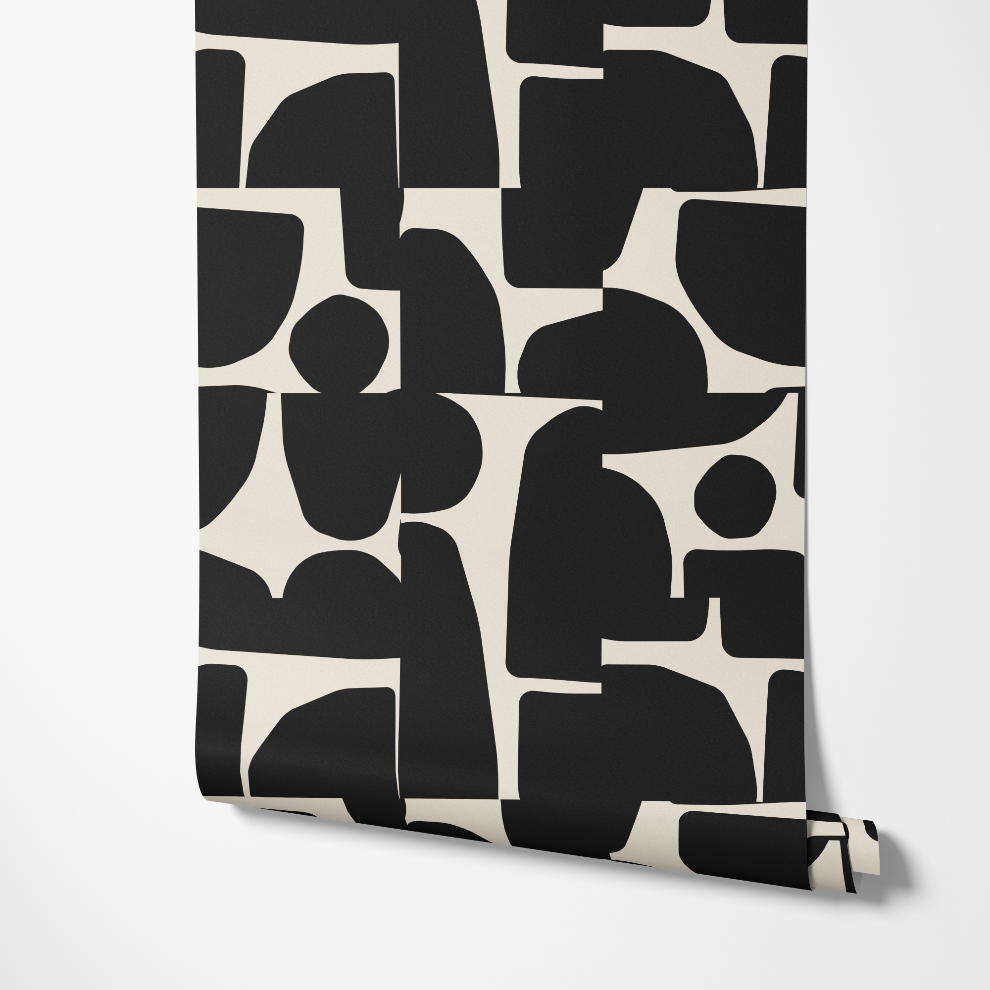 Charmaine Abstract Black & Cream Wallpaper