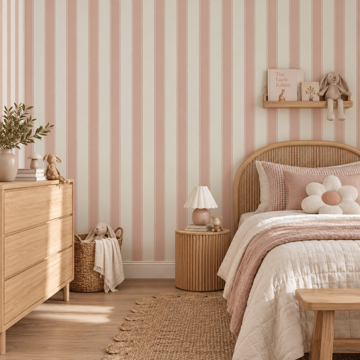 Henrietta Pink Stripes Wallpaper