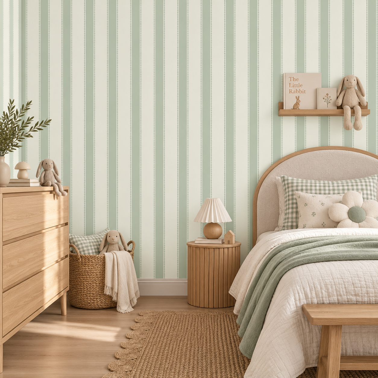 Henrietta Mist Stripes Wallpaper