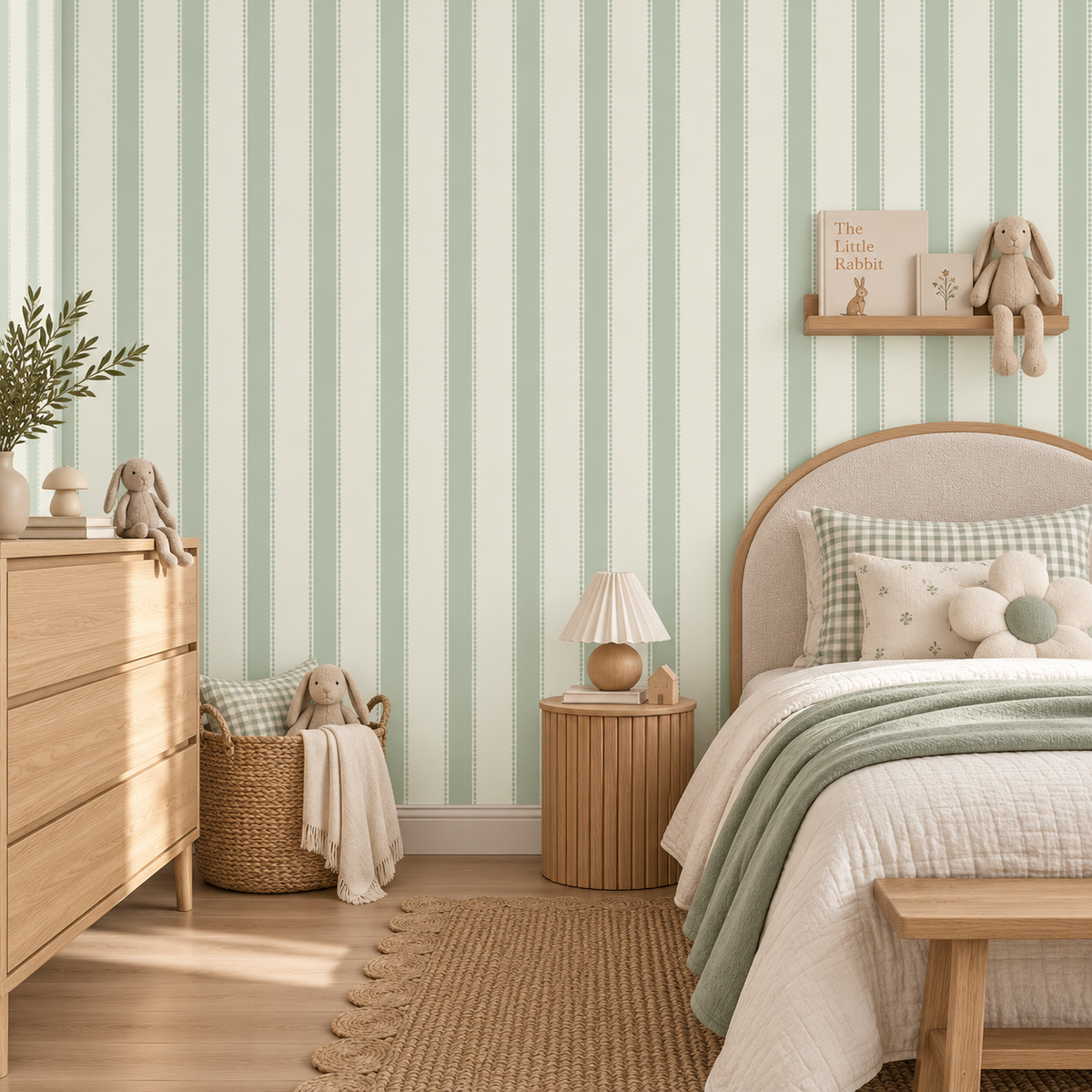 Henrietta Mist Stripes Wallpaper