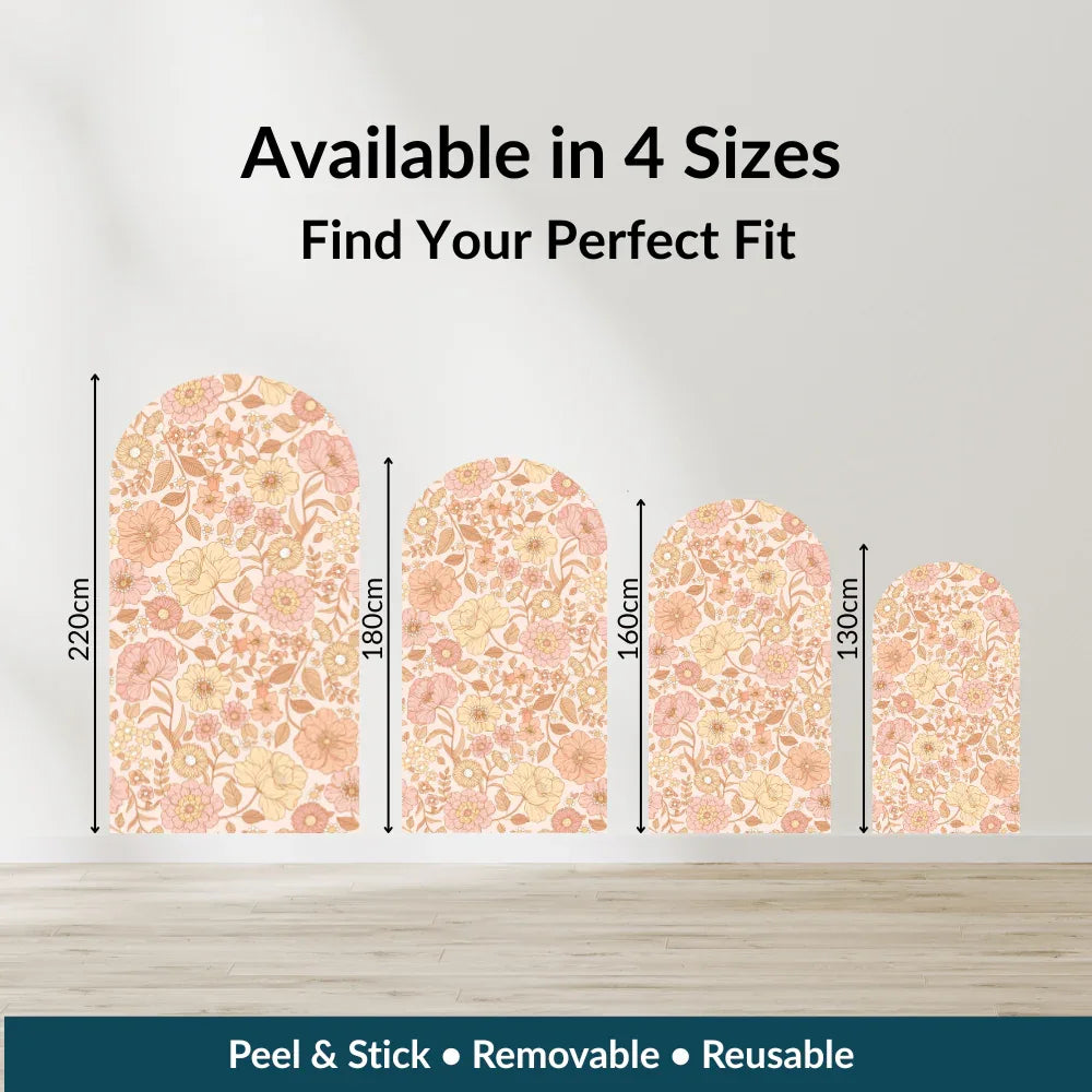 Allie arch size guide: available at 220cm, 180cm, 160cm and 130cm tall
