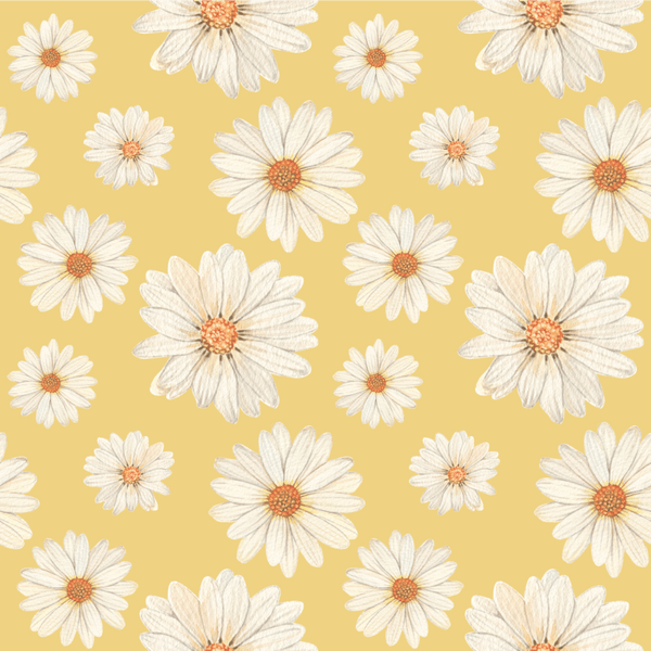 Mustard Yellow Daisy Flower Retro Vintage Wallpaper