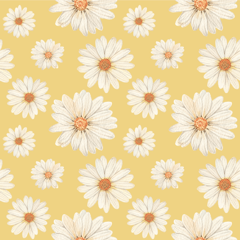 Mustard Yellow Daisy Flower Retro Vintage Wallpaper