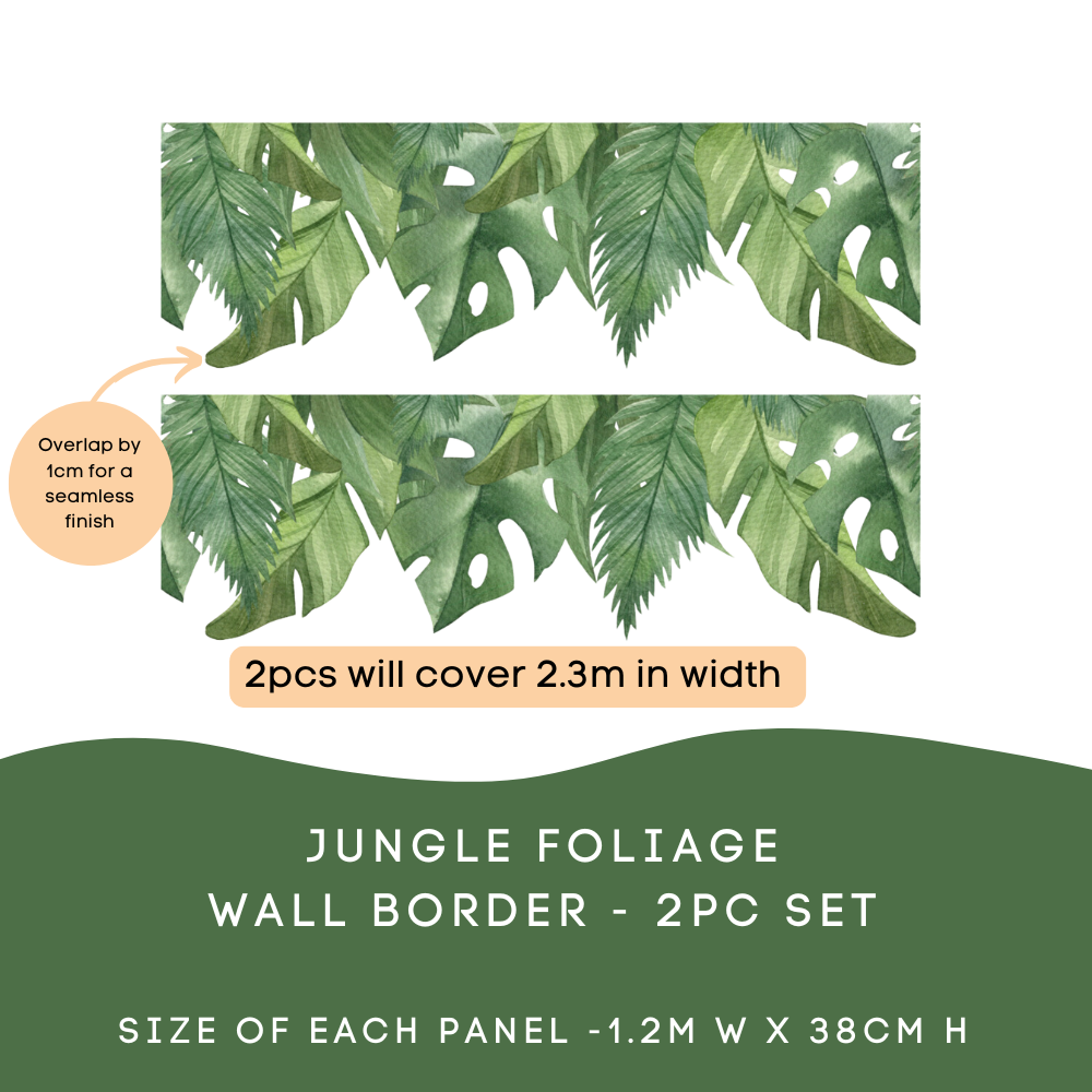 Safari Jungle Leaf Wall Trim Decals