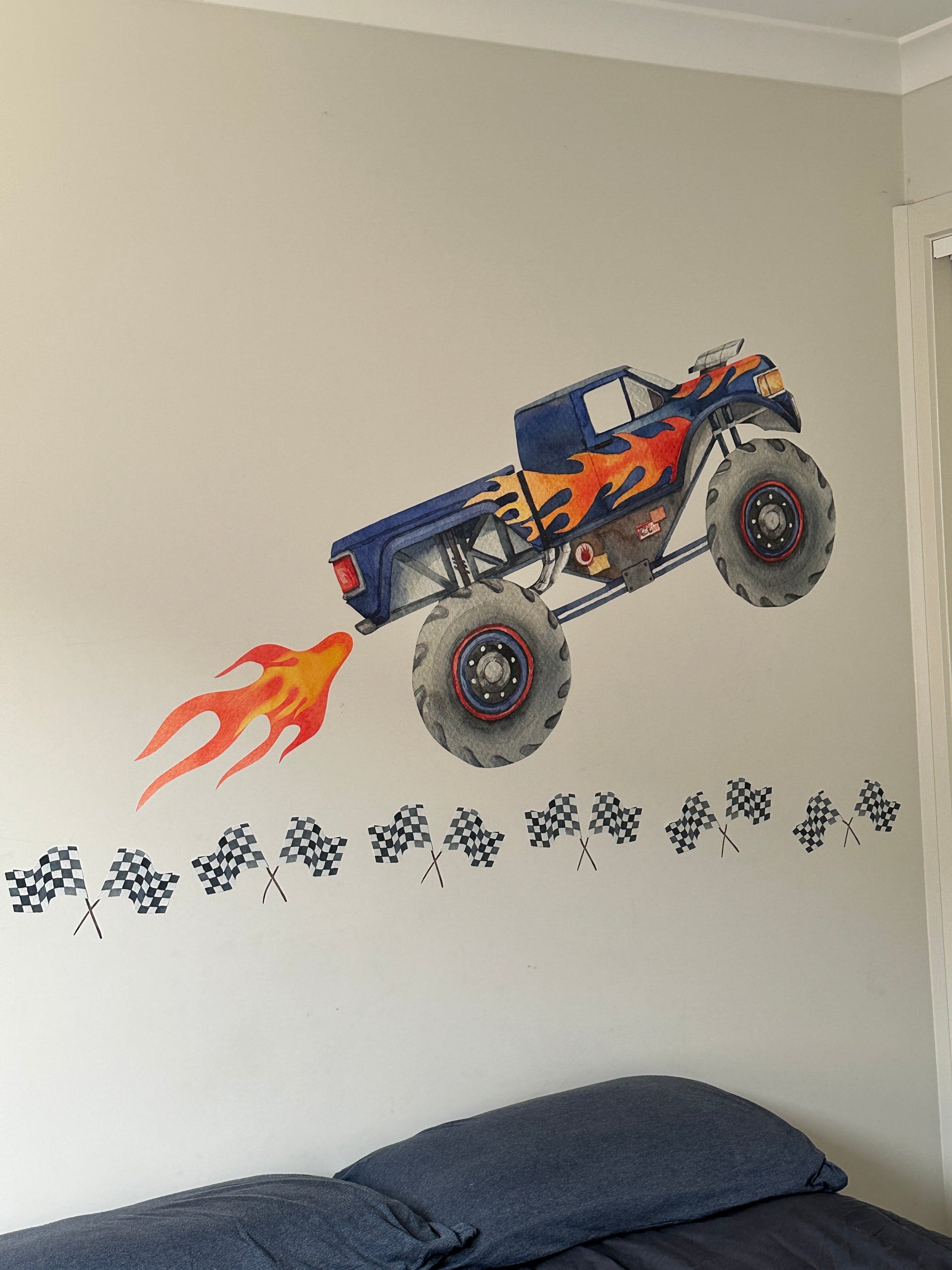 Jumbo Blue Monster Truck Wall Decal