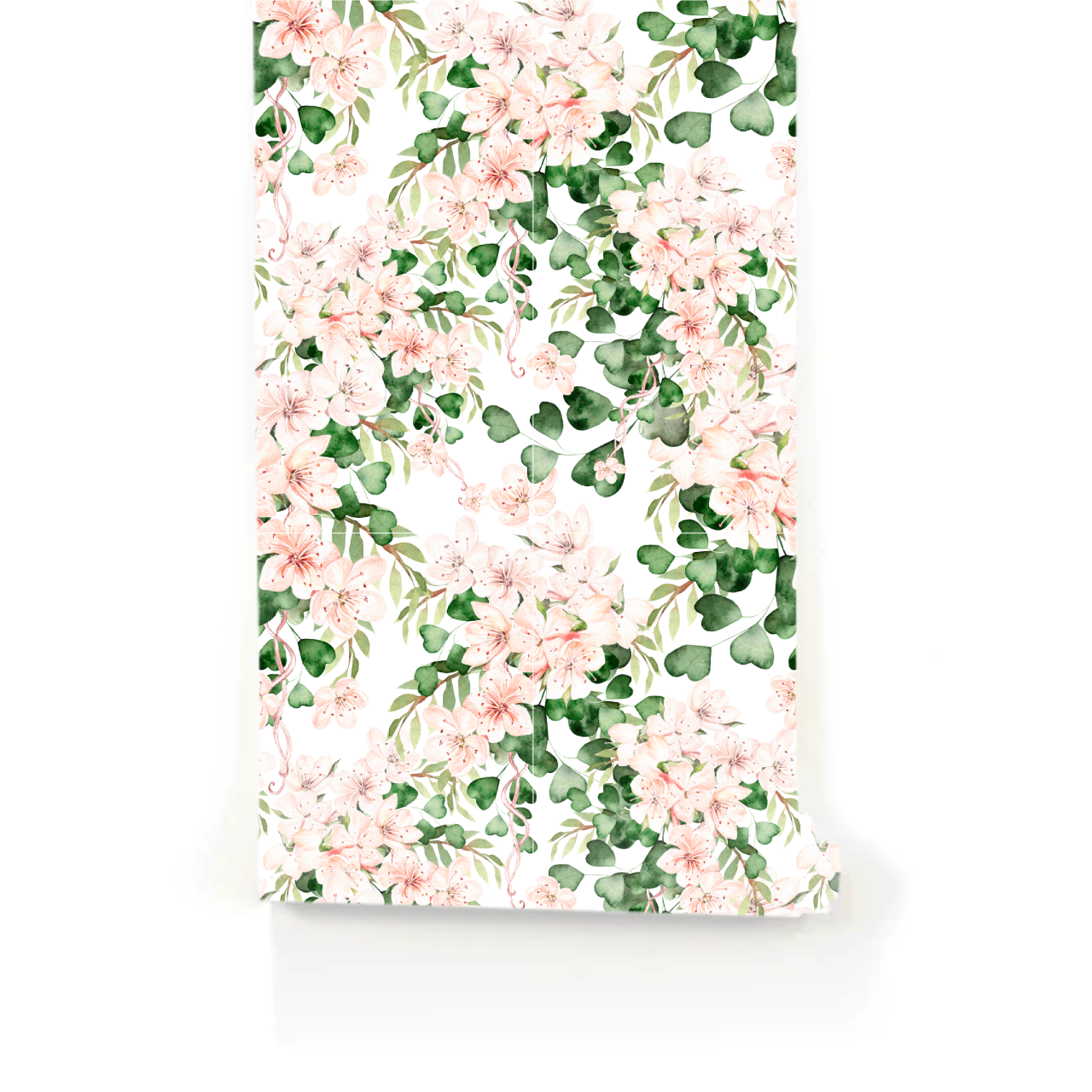 Lizette Floral Foliage Greenery Pink Wallpaper