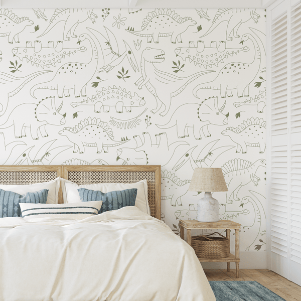 Parker Dinosaur Kids Olive Wall Mural